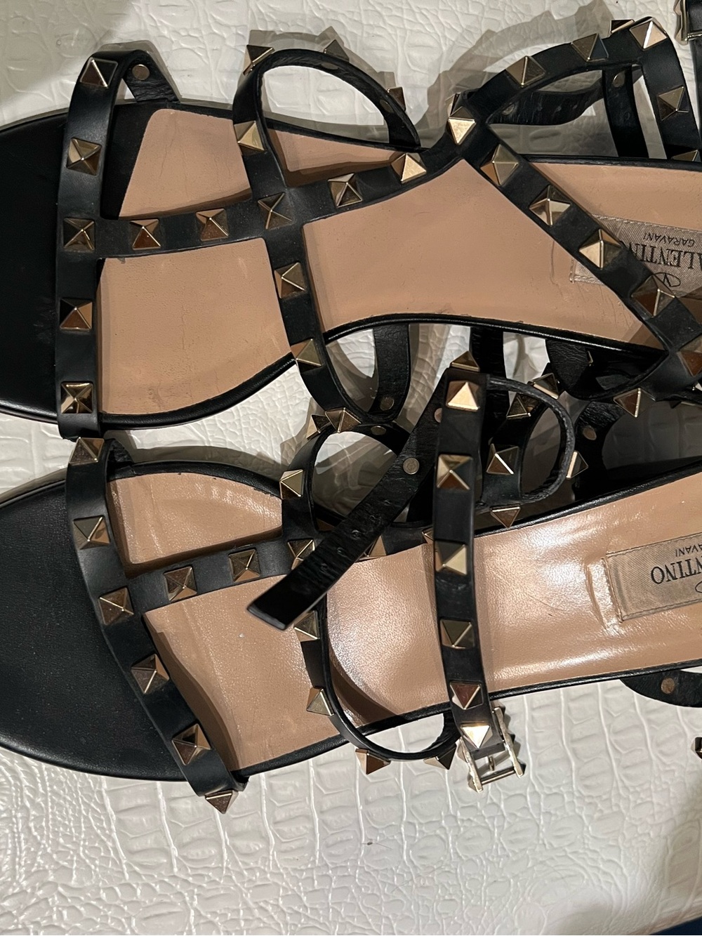Valentino garavani caged Rockstud black sandals EU 41